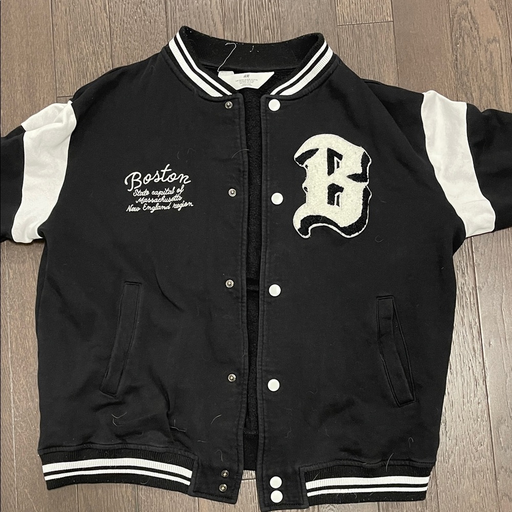 H&M Black and White Kids Varsity Jacket